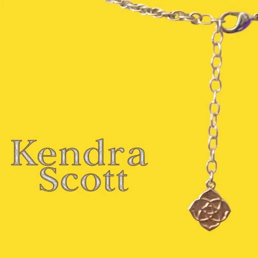 Kendra Scott Rayne Necklace-Green Malachite Illusion-EUC $98 Retail - Picture 5 of 11